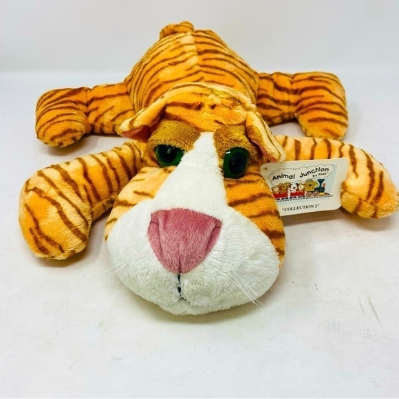Russ Zoey Big Green Eyed Orange Tiger Plush W/ Tag 15“ x 16“ - Picture 1 of 8